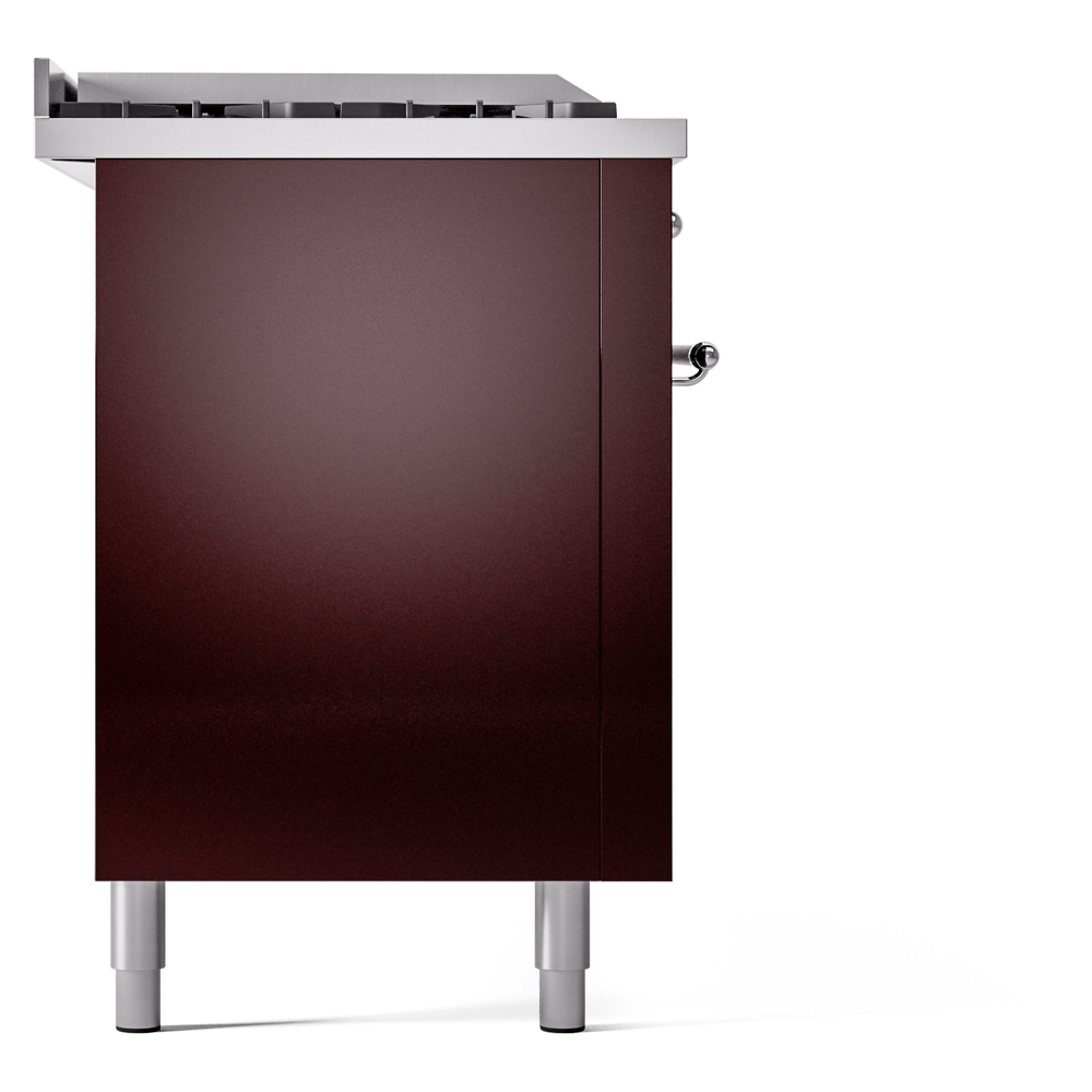 Nostalgie II 60 UP60FSNMPBUC Freestanding Dual Fuel Range with 7 Sealed Burners with Griddle and French Top Double Oven with Triple Glass Door with Chrome knobs UP60FSNMPBUC