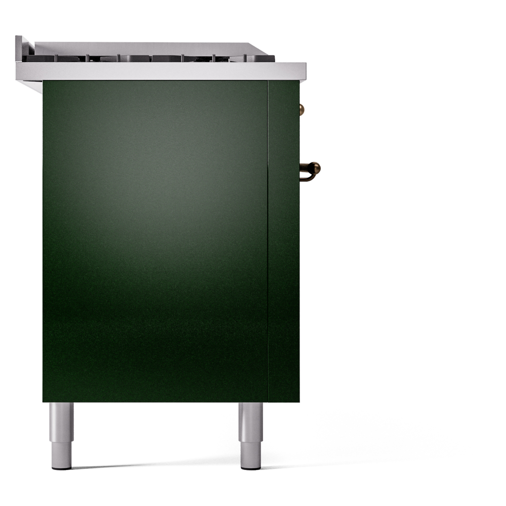 Nostalgie II 60 UP60FSNMPEGB Freestanding Dual Fuel Range with 7 Sealed Burners with Griddle and French Top Double Oven with Triple Glass Door with Bronze knobs UP60FSNMPEGBLP