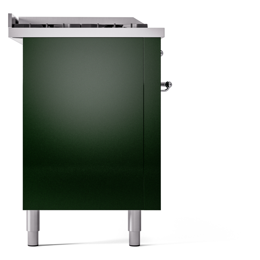 Nostalgie II 60 UP60FSNMPEGC Freestanding Dual Fuel Range with 7 Sealed Burners with Griddle and French Top Double Oven with Triple Glass Door with Chrome knobs UP60FSNMPEGC