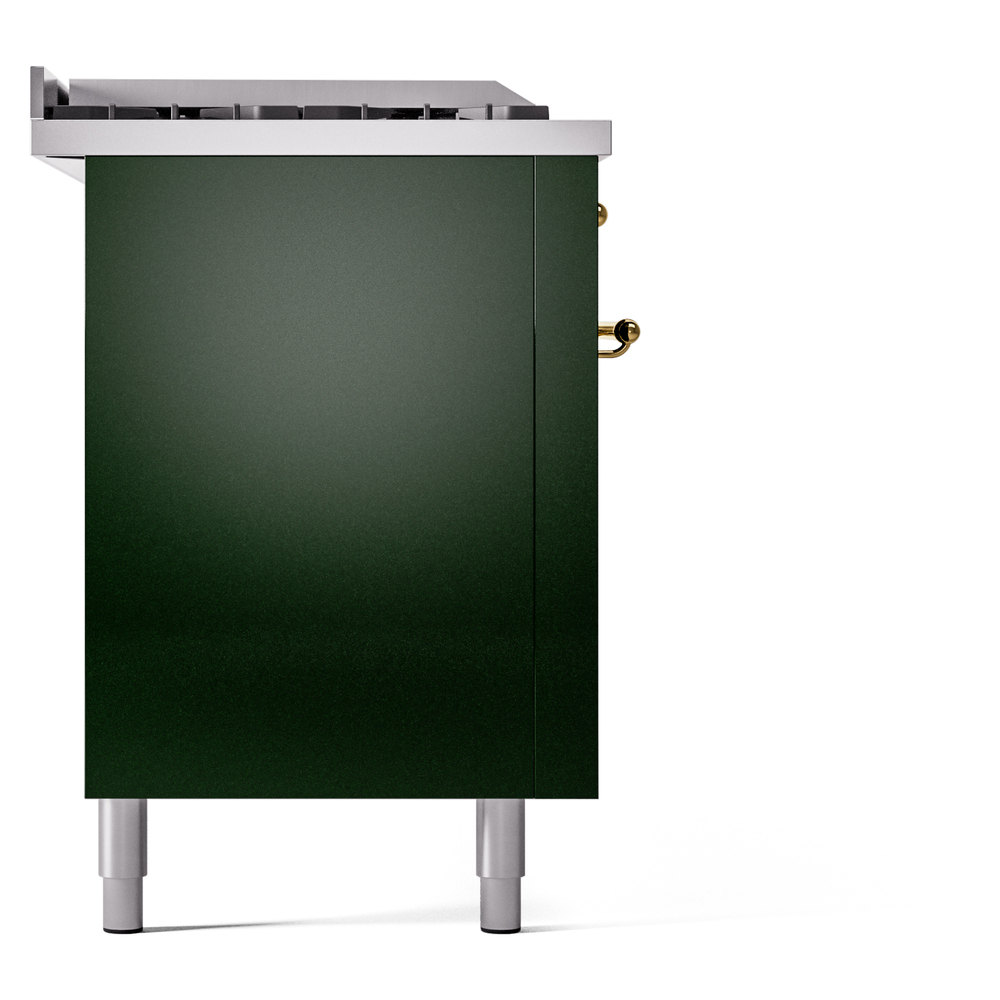 Nostalgie II 60 UP60FSNMPEGG Freestanding Dual Fuel Range with 7 Sealed Burners with Griddle and French Top Double Oven with Triple Glass Door with Brass knobs UP60FSNMPEGG