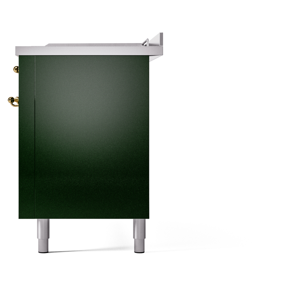 Nostalgie II 60 UP60FSNMPEGG Freestanding Dual Fuel Range with 7 Sealed Burners with Griddle and French Top Double Oven with Triple Glass Door with Brass knobs UP60FSNMPEGG