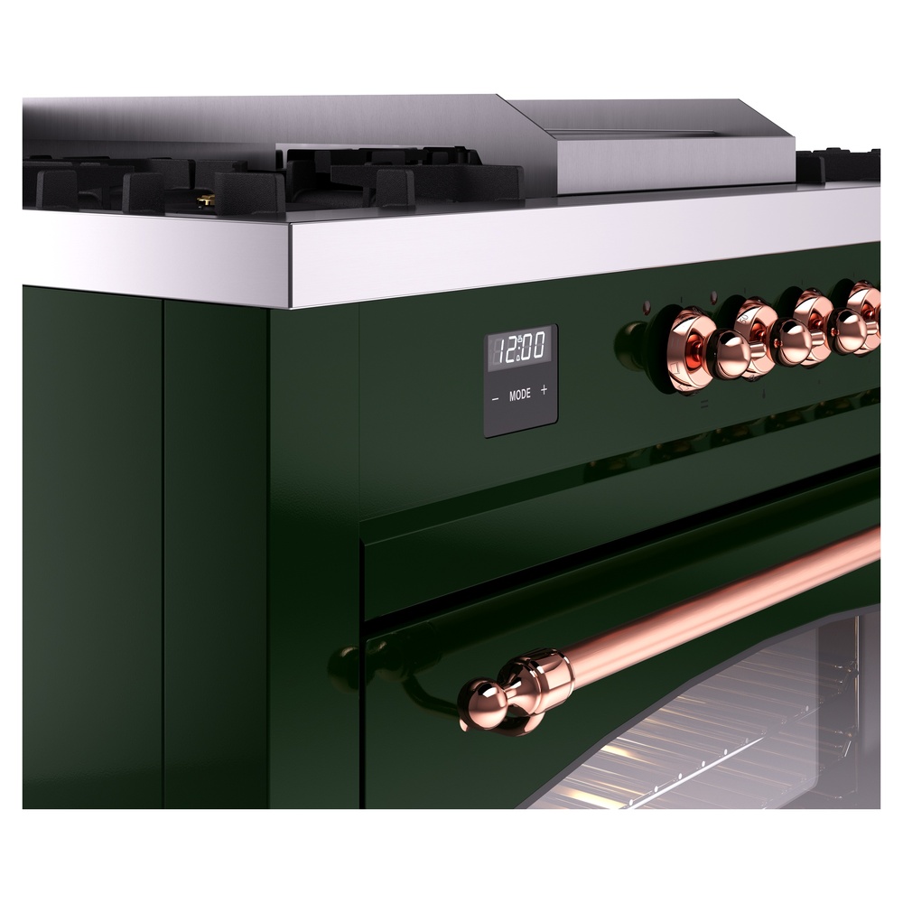 Nostalgie II 60 UP60FSNMPEGP Freestanding Dual Fuel Range with 7 Sealed Burners with Griddle and French Top Double Oven with Triple Glass Door with Copper knobs UP60FSNMPEGP