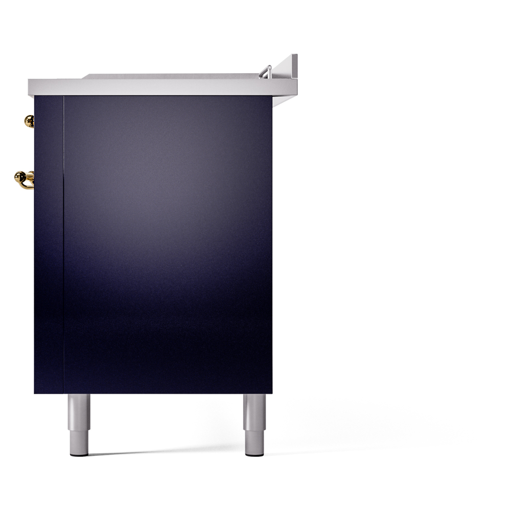 Nostalgie II 60 UP60FSNMPMBG Freestanding Dual Fuel Range with 7 Sealed Burners with Griddle and French Top Double Oven with Triple Glass Door with Brass knobs UP60FSNMPMBG