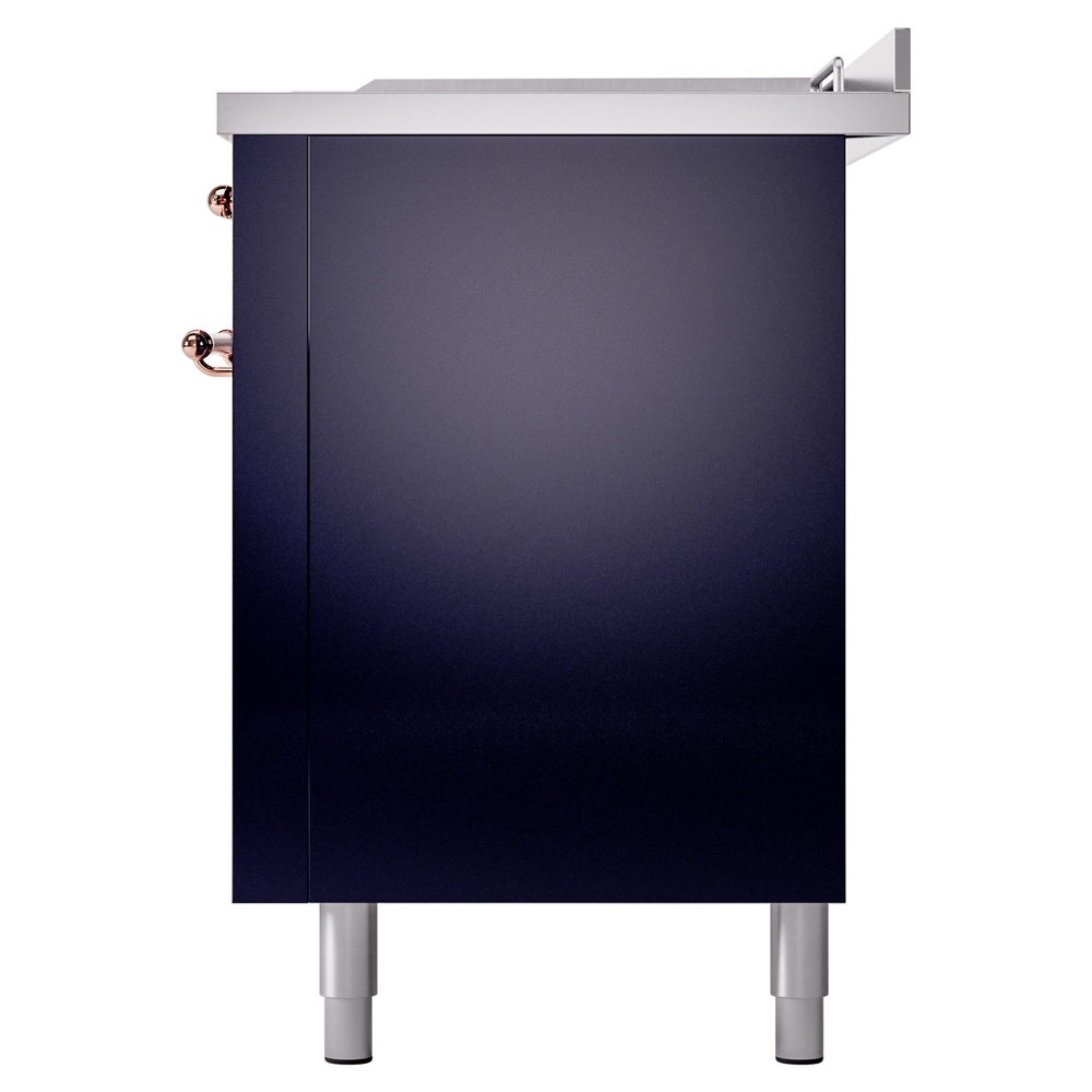 Nostalgie II 60 UP60FSNMPMBP Freestanding Dual Fuel Range with 7 Sealed Burners with Griddle and French Top Double Oven with Triple Glass Door with Copper knobs UP60FSNMPMBPLP