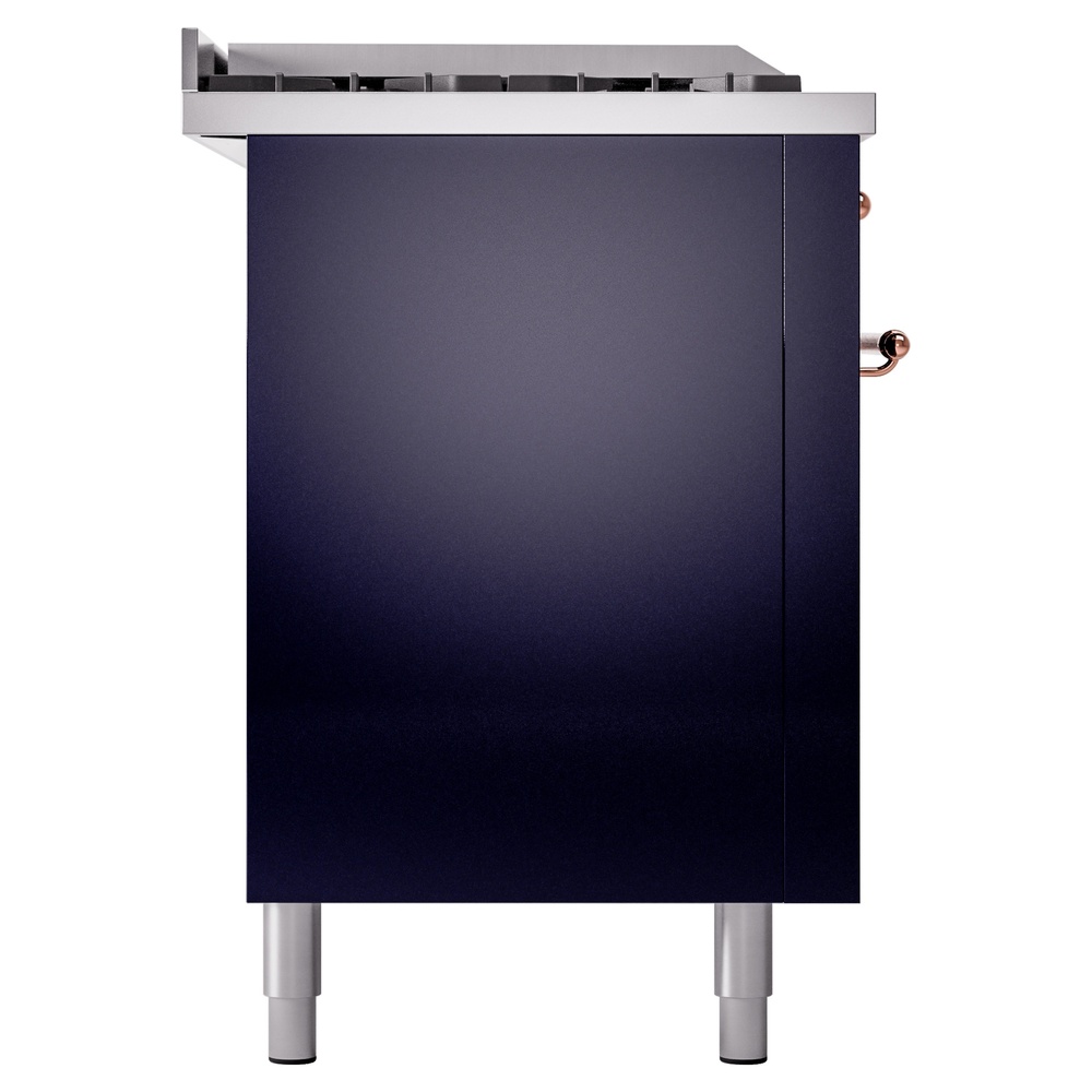 Nostalgie II 60 UP60FSNMPMBP Freestanding Dual Fuel Range with 7 Sealed Burners with Griddle and French Top Double Oven with Triple Glass Door with Copper knobs UP60FSNMPMBP