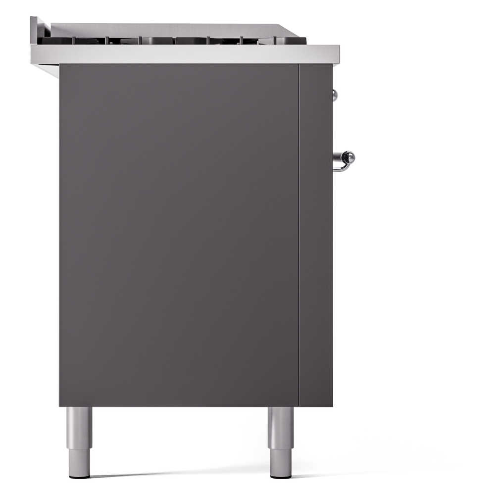 Nostalgie II 60 UP60FSNMPMGC Freestanding Dual Fuel Range with 7 Sealed Burners with Griddle and French Top Double Oven with Triple Glass Door with Chrome knobs UP60FSNMPMGC