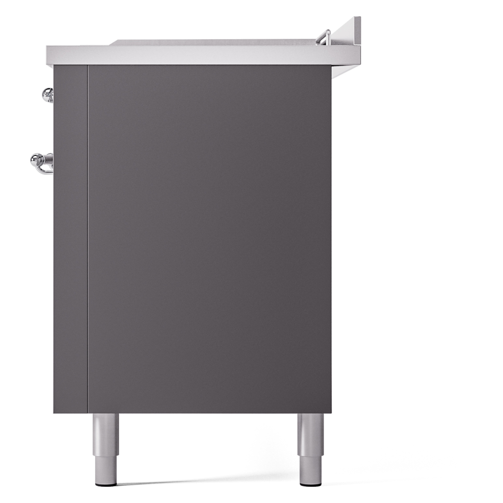 Nostalgie II 60 UP60FSNMPMGC Freestanding Dual Fuel Range with 7 Sealed Burners with Griddle and French Top Double Oven with Triple Glass Door with Chrome knobs UP60FSNMPMGC