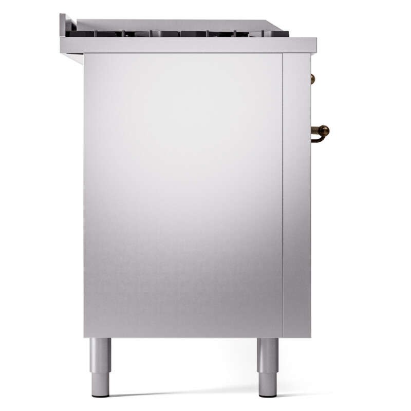 Nostalgie II 60 UP60FSNMPSSB Freestanding Dual Fuel Range with 7 Sealed Burners with Griddle and French Top Double Oven with Triple Glass Door with Bronze knobs UP60FSNMPSSB