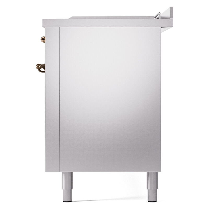 Nostalgie II 60 UP60FSNMPSSB Freestanding Dual Fuel Range with 7 Sealed Burners with Griddle and French Top Double Oven with Triple Glass Door with Bronze knobs UP60FSNMPSSB