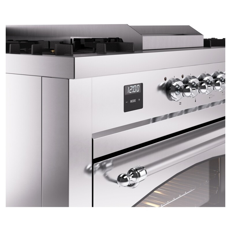Nostalgie II 60 UP60FSNMPSSC Freestanding Dual Fuel Range with 7 Sealed Burners with Griddle and French Top Double Oven with Triple Glass Door with Chrome knobs UP60FSNMPSSC