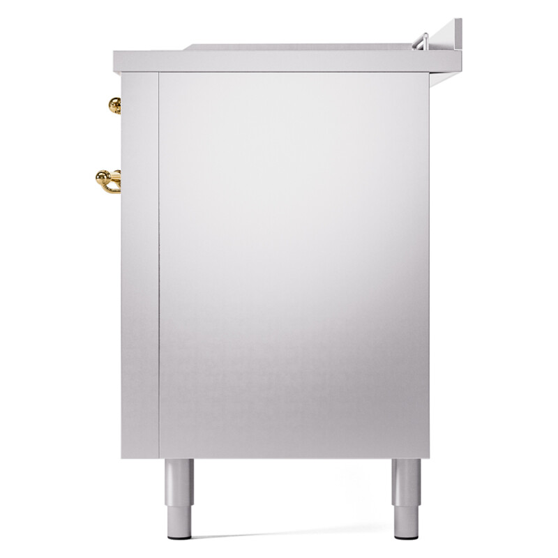 Nostalgie II 60 UP60FSNMPSSG Freestanding Dual Fuel Range with 7 Sealed Burners with Griddle and French Top Double Oven with Triple Glass Door with Brass knobs UP60FSNMPSSGLP