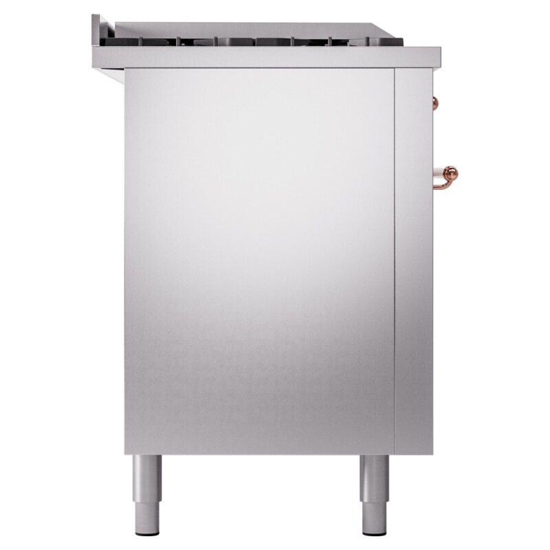 Nostalgie II 60 UP60FSNMPSSP Freestanding Dual Fuel Range with 7 Sealed Burners with Griddle and French Top Double Oven with Triple Glass Door with Copper knobs UP60FSNMPSSP