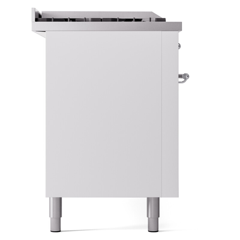 Nostalgie II 60 UP60FSNMPWHC Freestanding Dual Fuel Range with 7 Sealed Burners with Griddle and French Top Double Oven with Triple Glass Door with Chrome knobs UP60FSNMPWHC