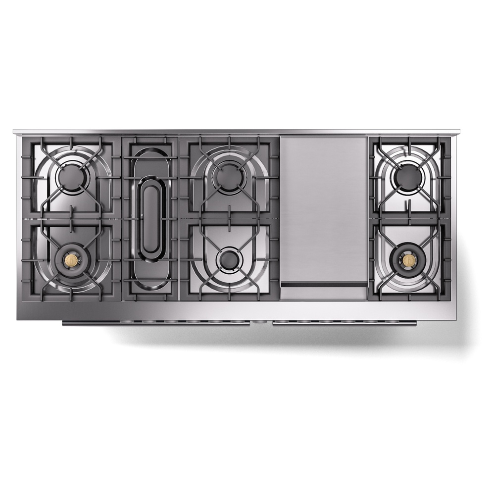 Professional Plus II 60 UP60FWMPBG Freestanding Dual Fuel Range with 9 Sealed Burners with Griddle Double Oven with Triple Glass Door with Stainless Steel knobs UP60FWMPBG