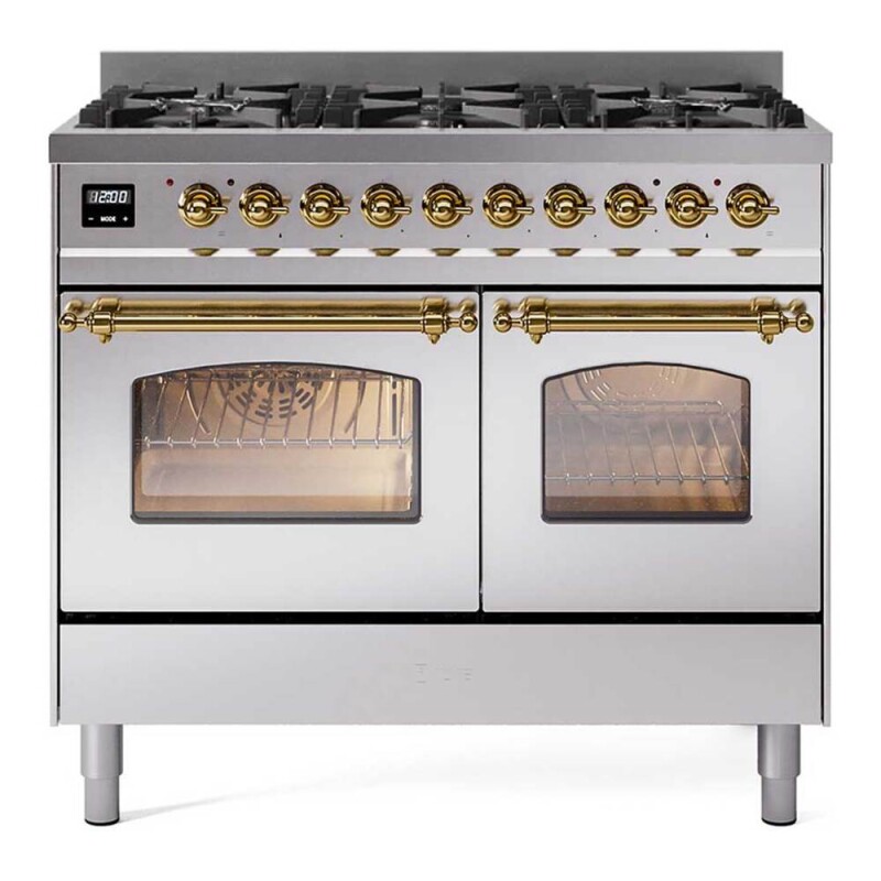 Nostalgie II 40 inch Dual Fuel Range with 6 Total Black Burners, Trim UPD406NMPSSG