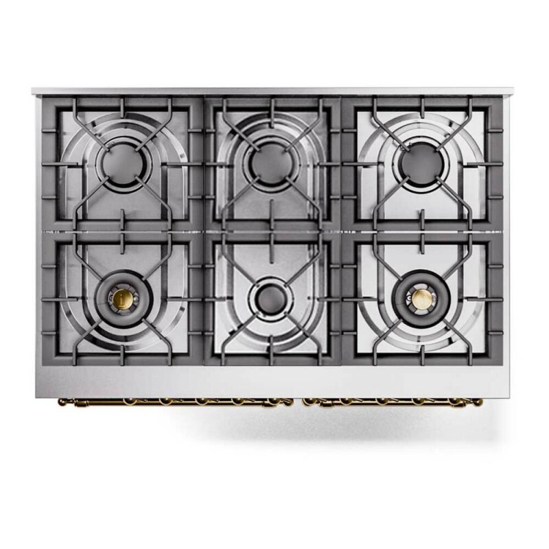 Nostalgie II 40 inch Dual Fuel Range with 6 Total Black Burners, Trim UPD406NMPSSG
