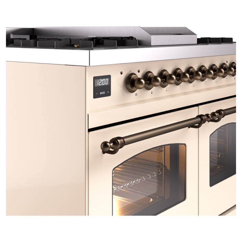 Nostalgie II 40 inch Dual Fuel Range with Double Ovens, 6 Burners and Griddle UPD40FNMPAWBLP