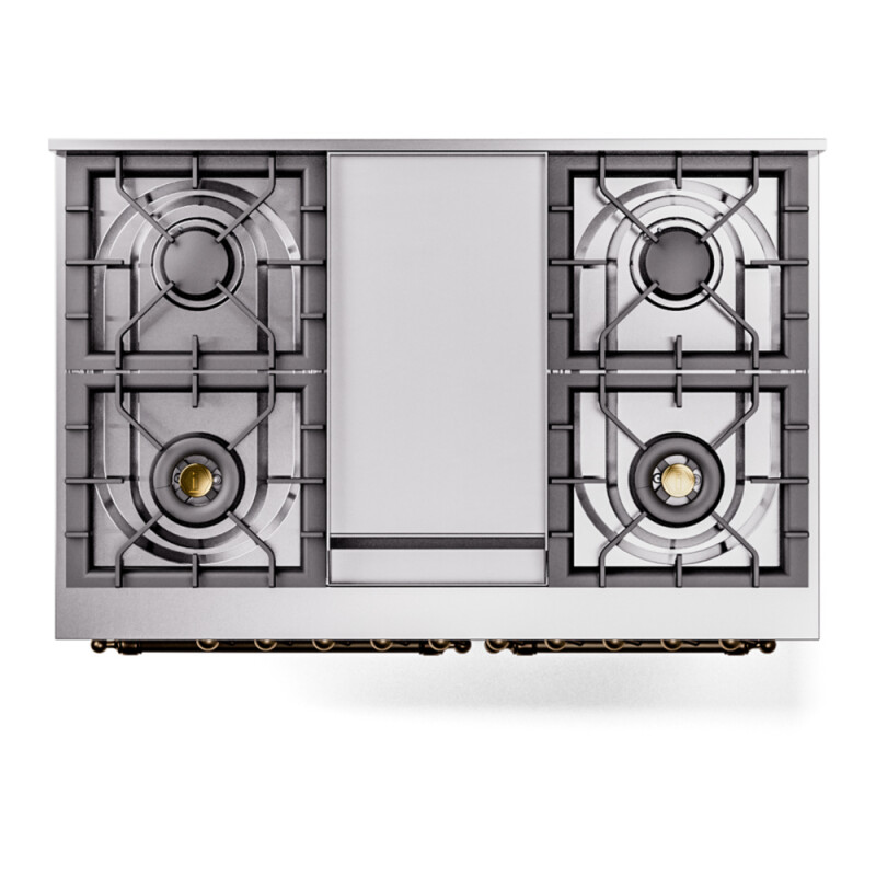 Nostalgie II 40 inch Dual Fuel Range with Double Ovens, 6 Burners and Griddle UPD40FNMPAWBLP