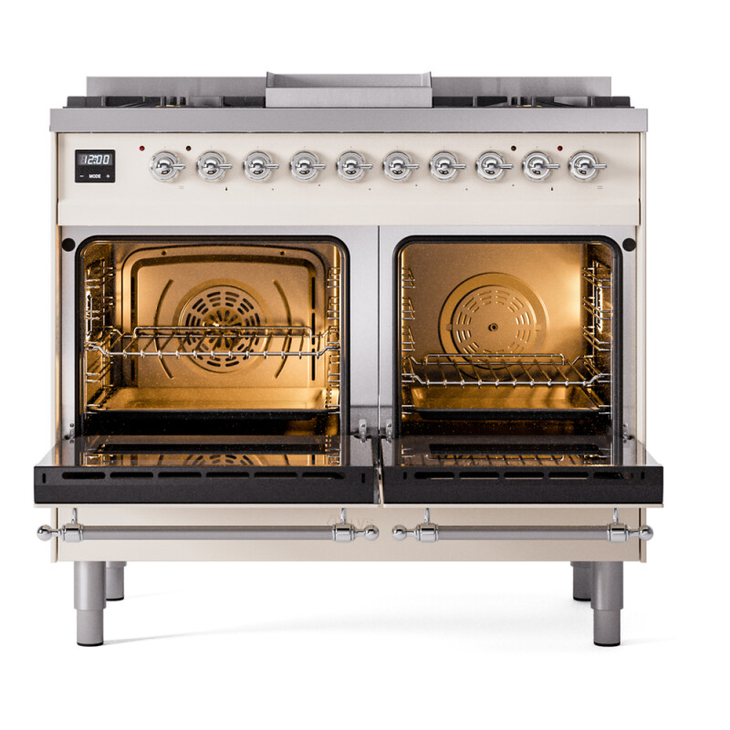 Nostalgie II 40 inch Dual Fuel Range with Double Ovens, 6 Burners and Griddle UPD40FNMPAWC