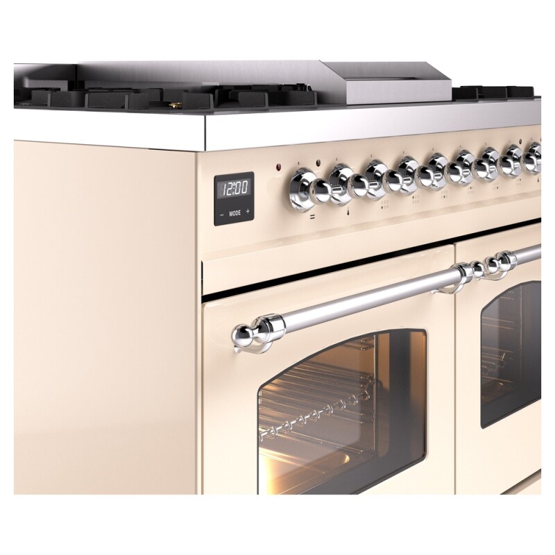 Nostalgie II 40 inch Dual Fuel Range with Double Ovens, 6 Burners and Griddle UPD40FNMPAWCLP