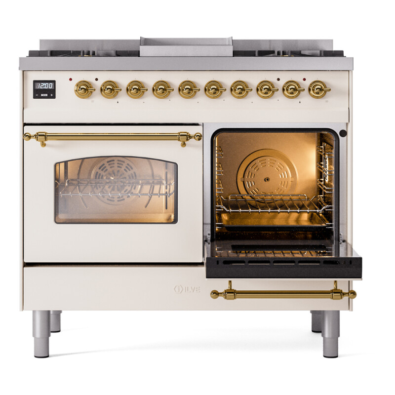 Nostalgie II 40 inch Dual Fuel Range with Double Ovens, 6 Burners and Griddle UPD40FNMPAWG