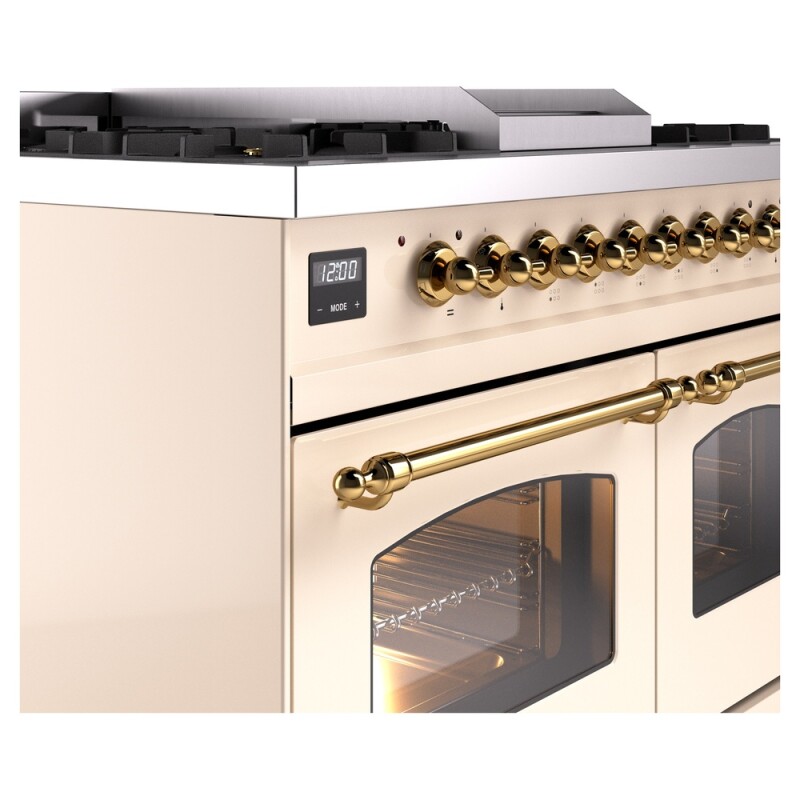 Nostalgie II 40 inch Dual Fuel Range with Double Ovens, 6 Burners and Griddle UPD40FNMPAWG