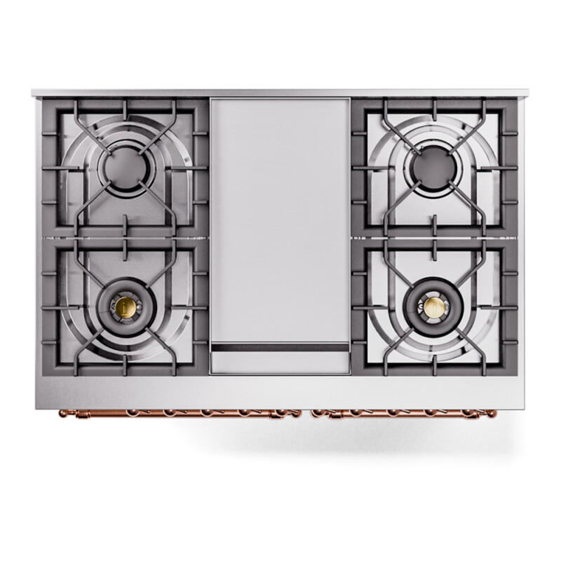 Nostalgie II 40 inch Dual Fuel Range with Double Ovens, 6 Burners and Griddle UPD40FNMPAWPLP