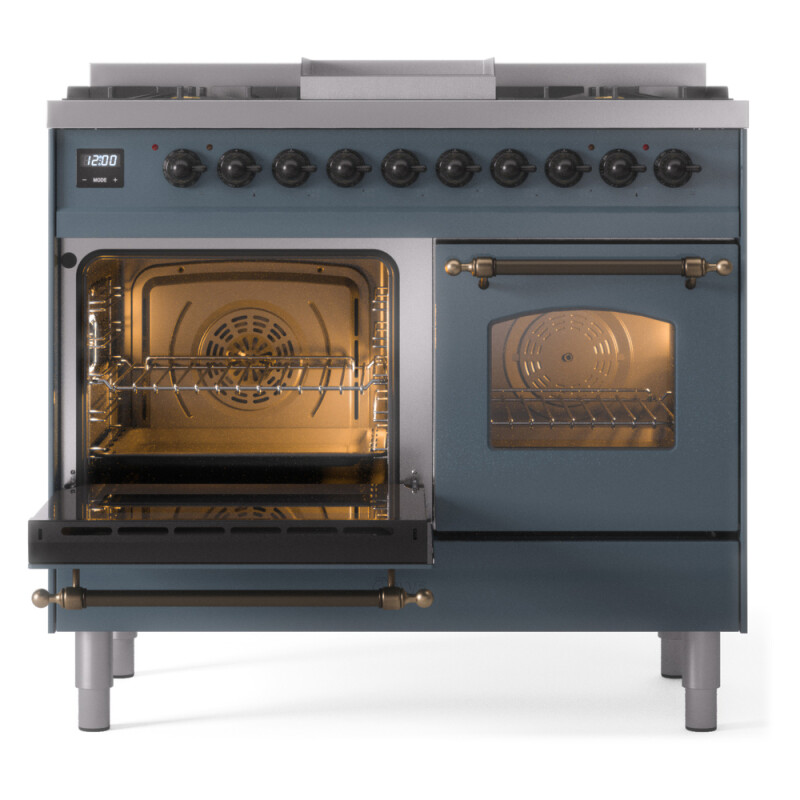 Nostalgie II 40 inch Dual Fuel Range with Double Ovens, 6 Burners and Griddle UPD40FNMPBGBLP