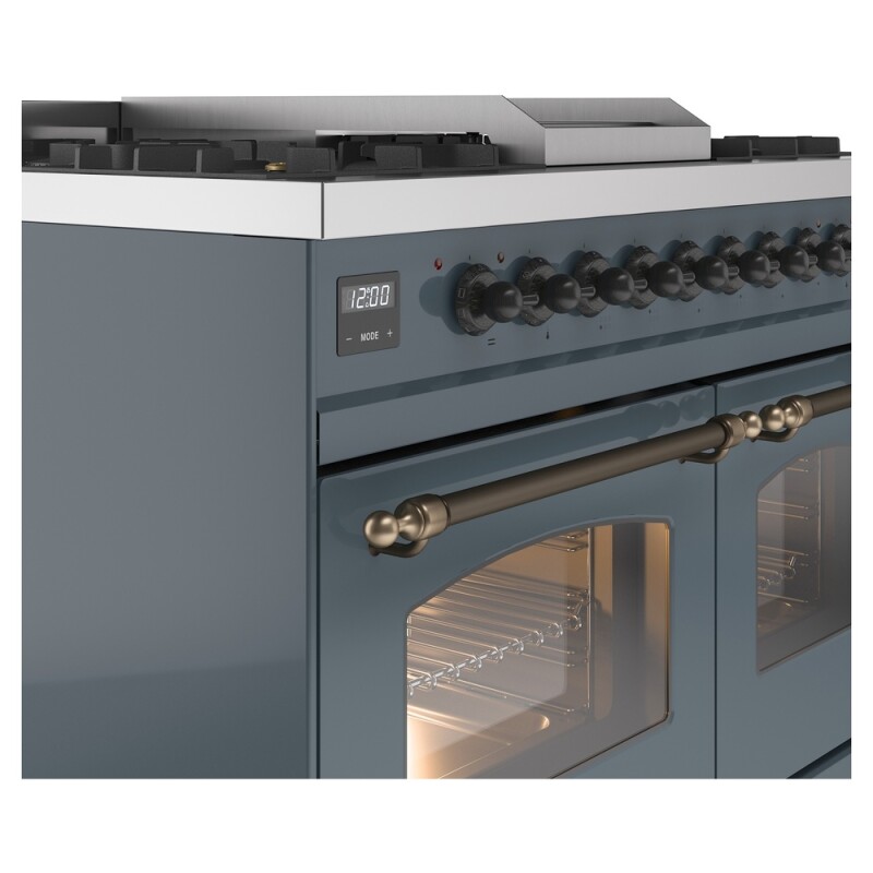 Nostalgie II 40 inch Dual Fuel Range with Double Ovens, 6 Burners and Griddle UPD40FNMPBGBLP