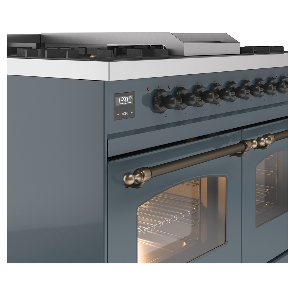 Nostalgie II 40 inch Dual Fuel Range with Double Ovens, 6 Burners and Griddle UPD40FNMPBGB