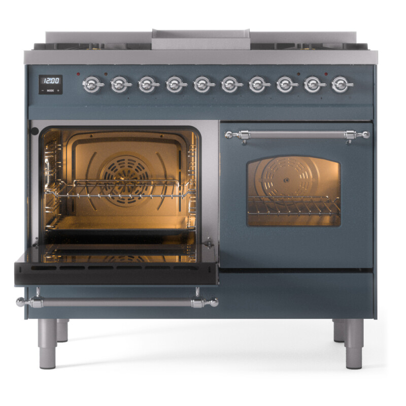 Nostalgie II 40 inch Dual Fuel Range with Double Ovens, 6 Burners and Griddle UPD40FNMPBGCLP