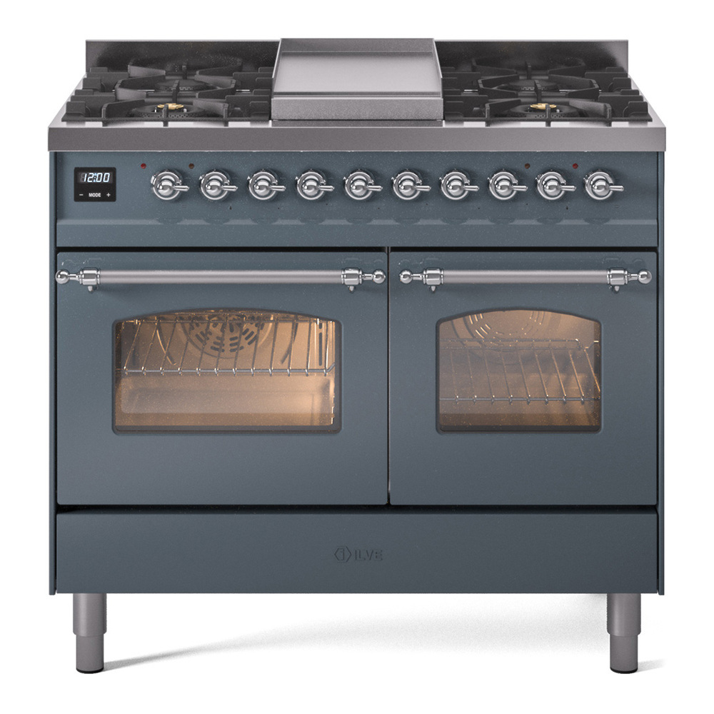 Nostalgie II 40 inch Dual Fuel Range with Double Ovens, 6 Burners and Griddle UPD40FNMPBGC