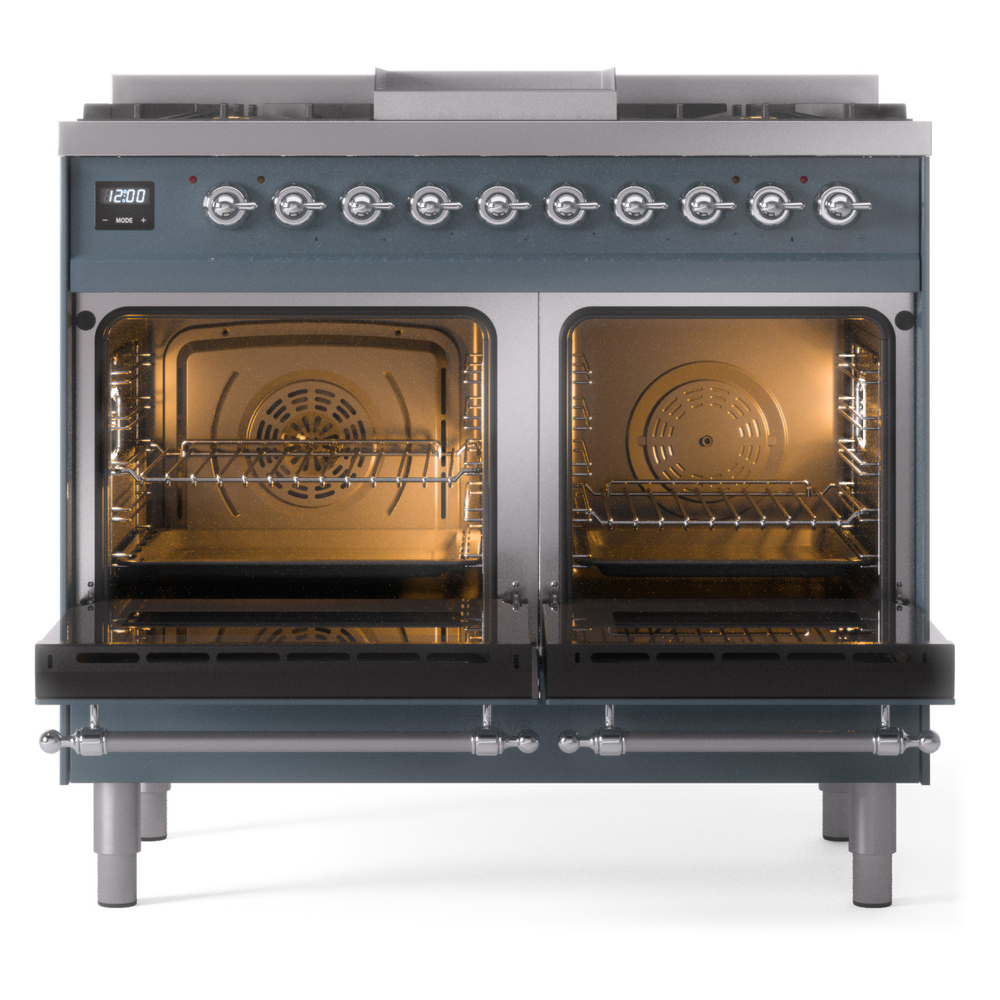 Nostalgie II 40 inch Dual Fuel Range with Double Ovens, 6 Burners and Griddle UPD40FNMPBGC