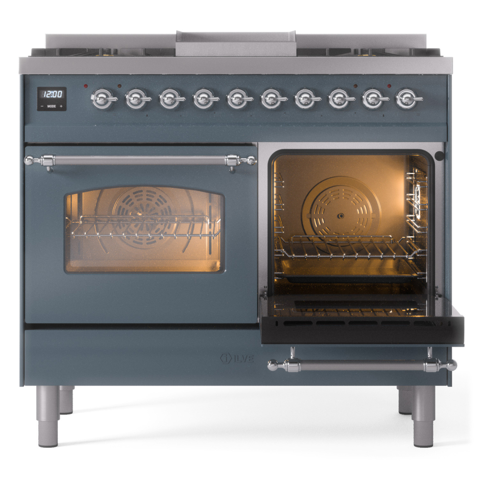 Nostalgie II 40 inch Dual Fuel Range with Double Ovens, 6 Burners and Griddle UPD40FNMPBGC