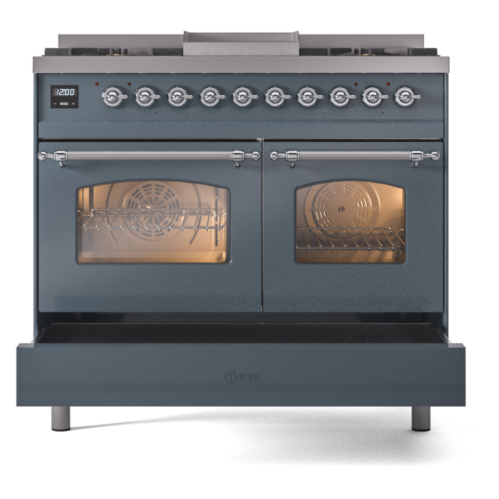Nostalgie II 40 inch Dual Fuel Range with Double Ovens, 6 Burners and Griddle UPD40FNMPBGC