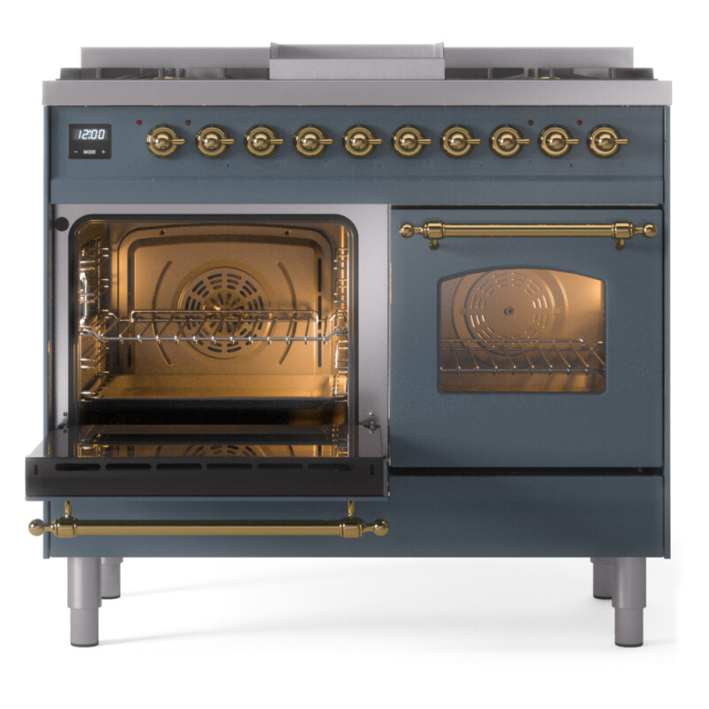 Nostalgie II 40 inch Dual Fuel Range with Double Ovens, 6 Burners and Griddle UPD40FNMPBGGLP