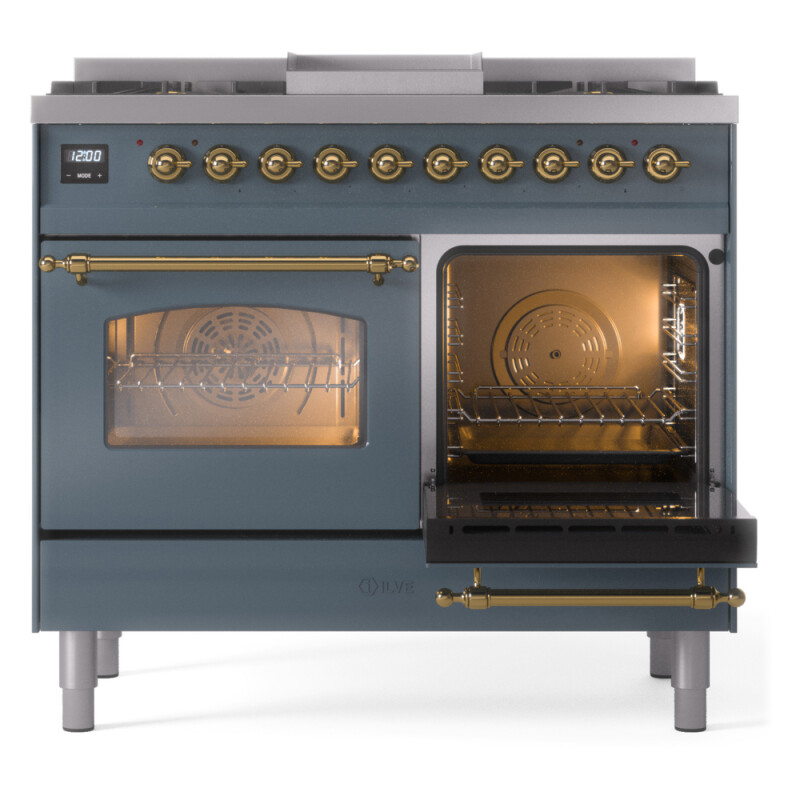 Nostalgie II 40 inch Dual Fuel Range with Double Ovens, 6 Burners and Griddle UPD40FNMPBGGLP