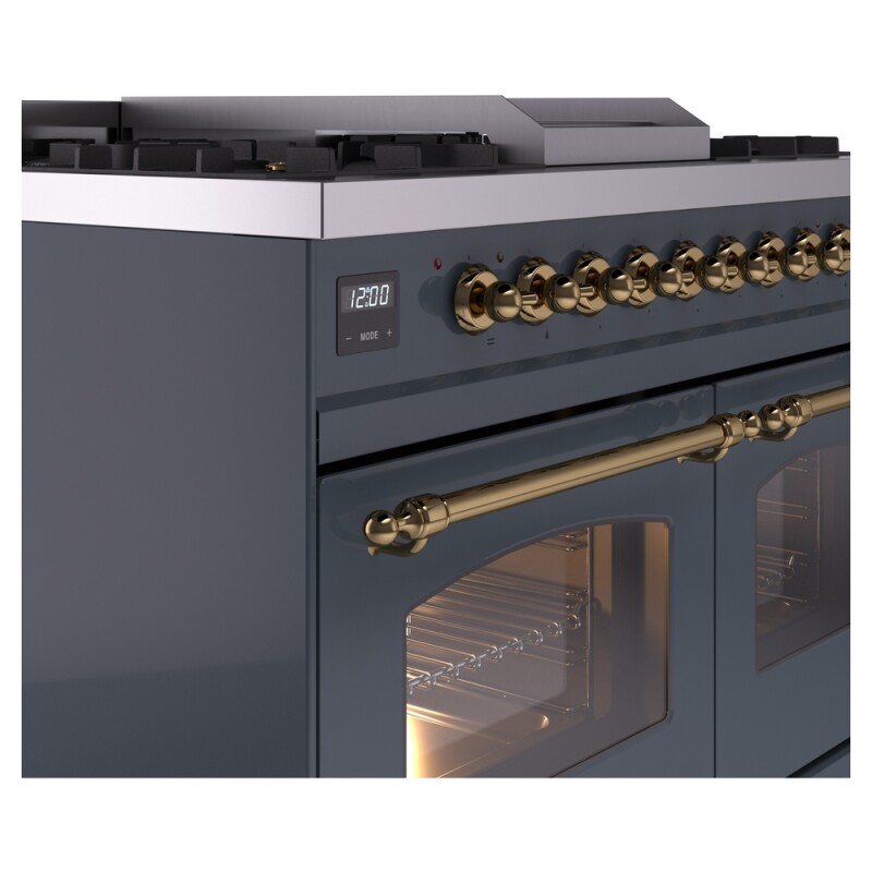 Nostalgie II 40 inch Dual Fuel Range with Double Ovens, 6 Burners and Griddle UPD40FNMPBGGLP