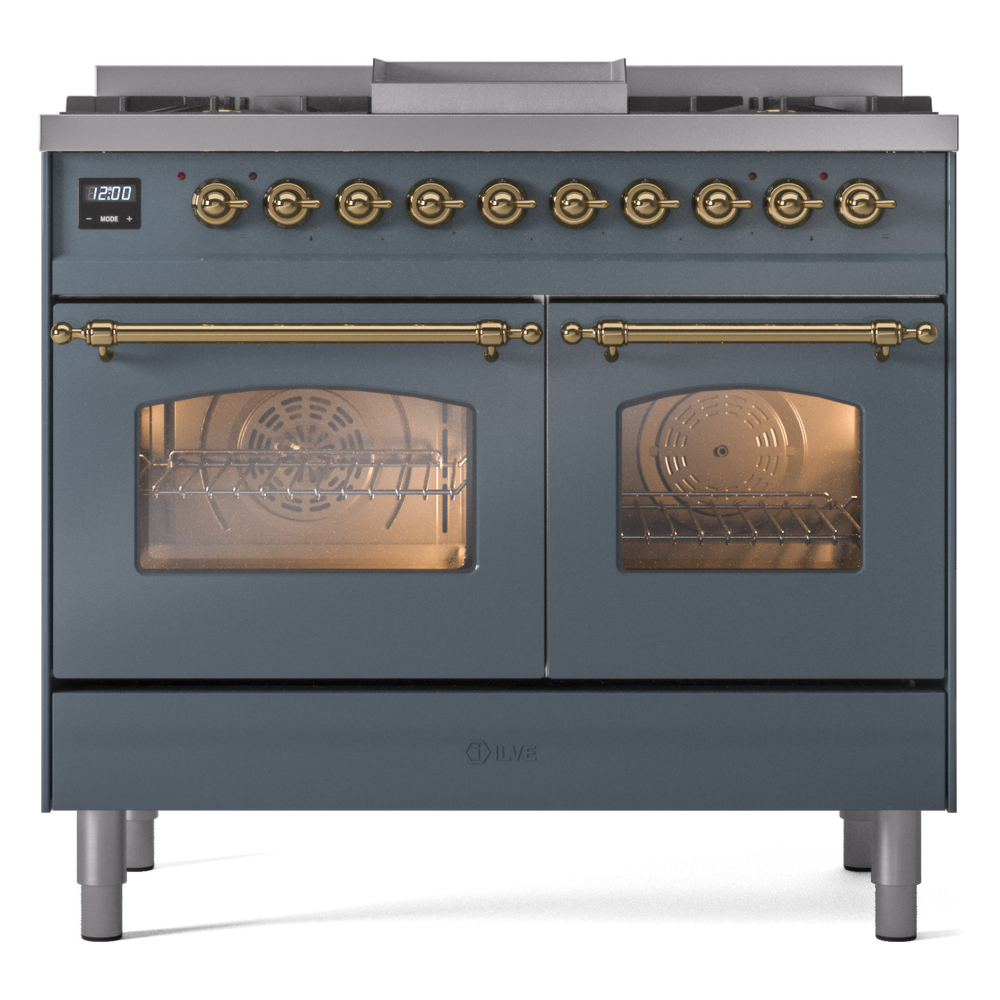 Nostalgie II 40 inch Dual Fuel Range with Double Ovens, 6 Burners and Griddle UPD40FNMPBGG