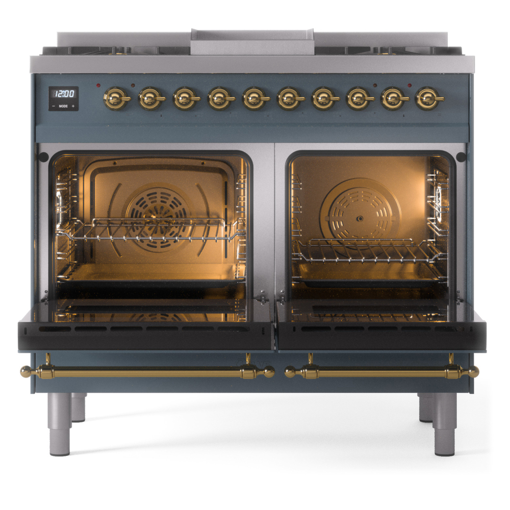 Nostalgie II 40 inch Dual Fuel Range with Double Ovens, 6 Burners and Griddle UPD40FNMPBGG