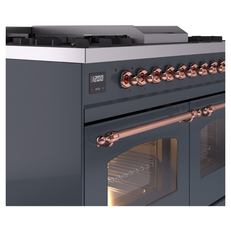 Nostalgie II 40 inch Dual Fuel Range with Double Ovens, 6 Burners and Griddle UPD40FNMPBGP