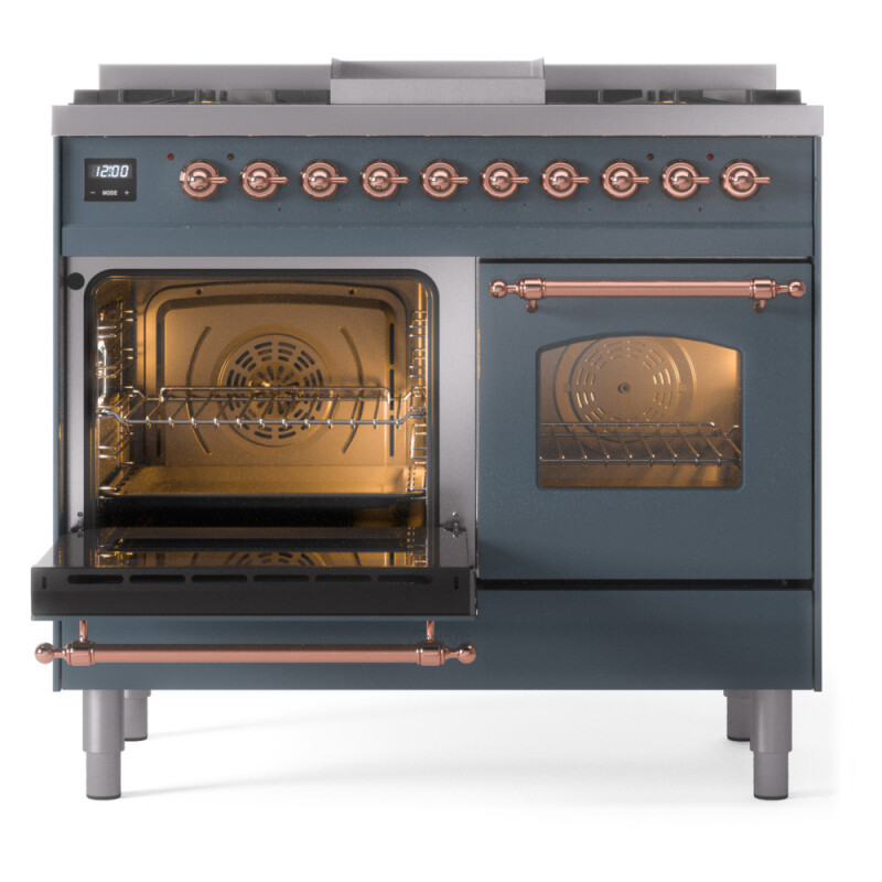 Nostalgie II 40 inch Dual Fuel Range with Double Ovens, 6 Burners and Griddle UPD40FNMPBGPLP