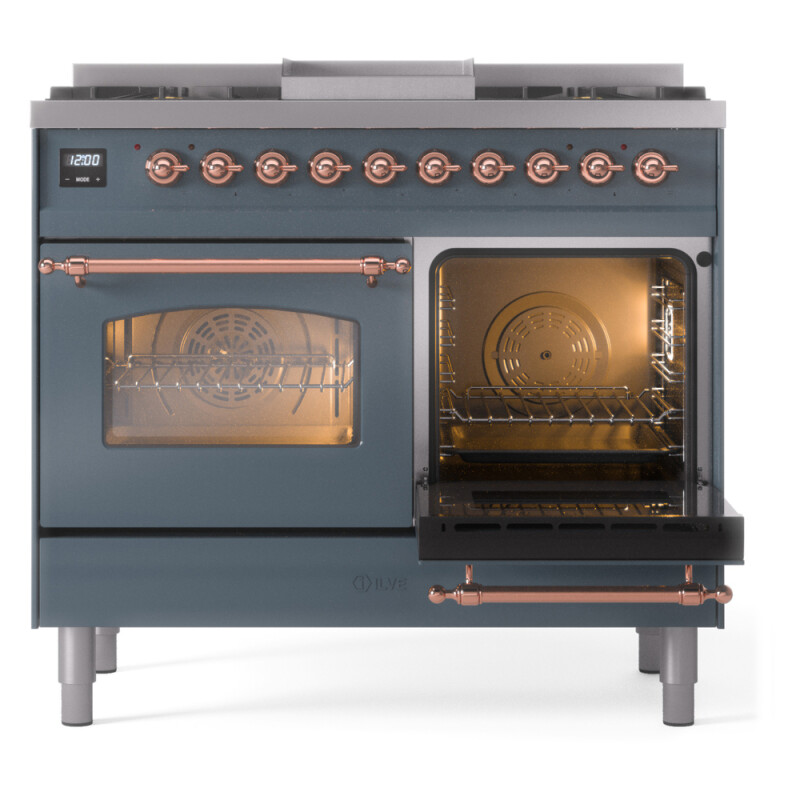Nostalgie II 40 inch Dual Fuel Range with Double Ovens, 6 Burners and Griddle UPD40FNMPBGPLP