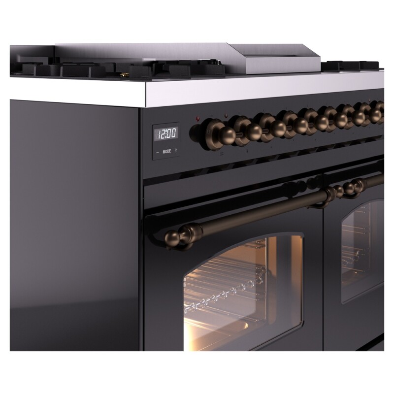 Nostalgie II 40 inch Dual Fuel Range with Double Ovens, 6 Burners and Griddle UPD40FNMPBKB
