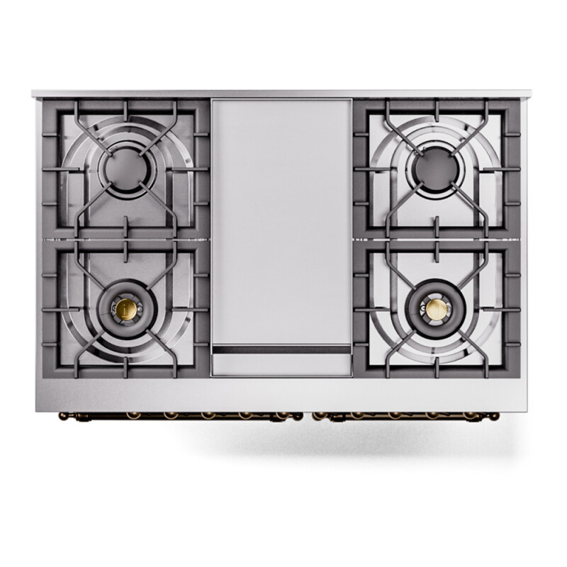 Nostalgie II 40 inch Dual Fuel Range with Double Ovens, 6 Burners and Griddle UPD40FNMPBKB