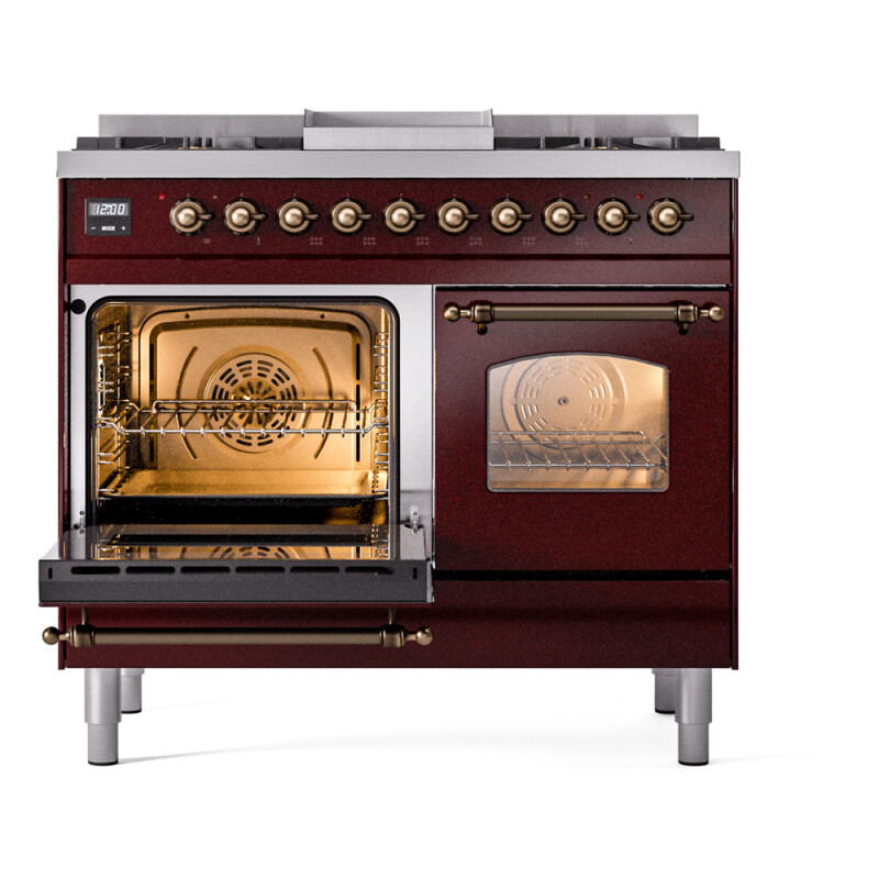 Nostalgie II 40 inch Dual Fuel Range with Double Ovens, 6 Burners and Griddle UPD40FNMPBUB