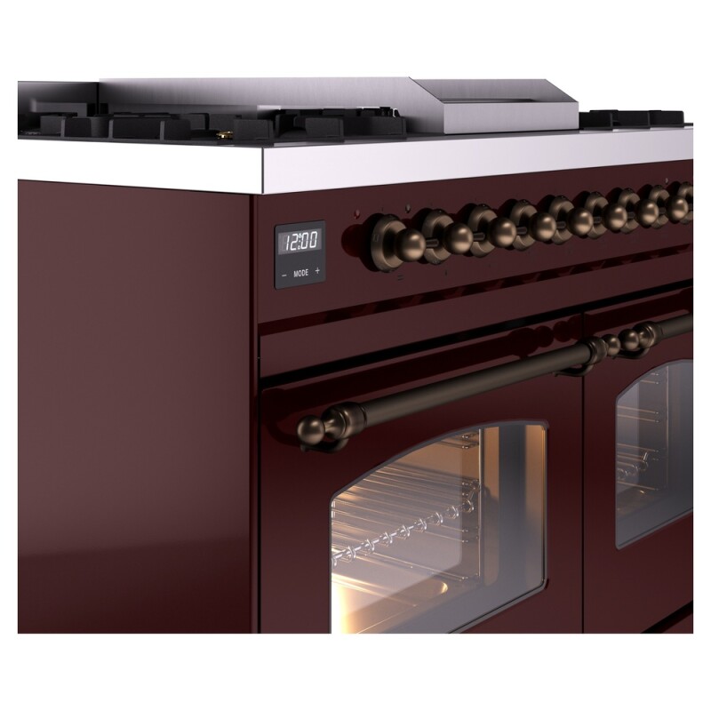 Nostalgie II 40 inch Dual Fuel Range with Double Ovens, 6 Burners and Griddle UPD40FNMPBUB