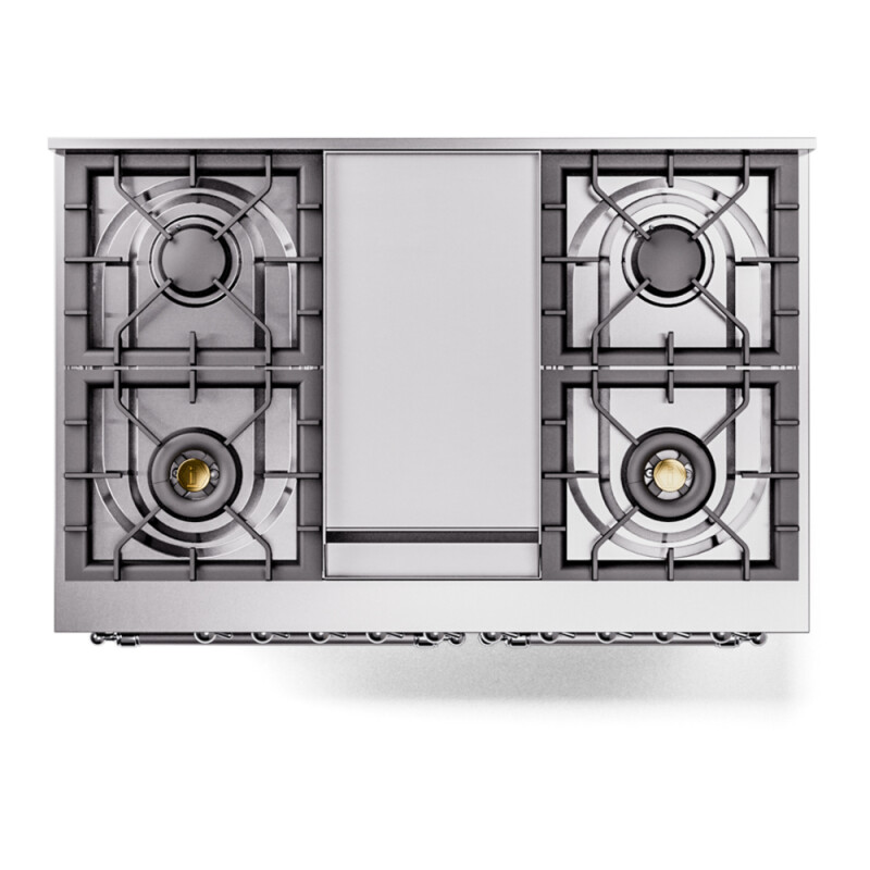 Nostalgie II 40 inch Dual Fuel Range with Double Ovens, 6 Burners and Griddle UPD40FNMPBUCLP