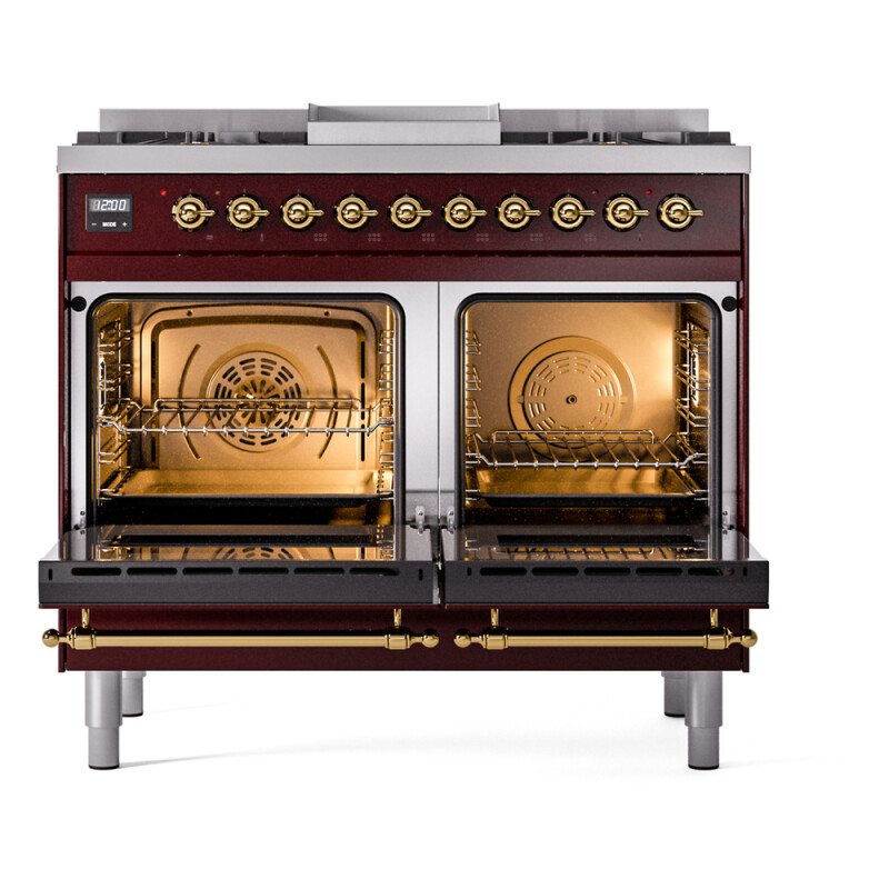 Nostalgie II 40 inch Dual Fuel Range with Double Ovens, 6 Burners and Griddle UPD40FNMPBUG