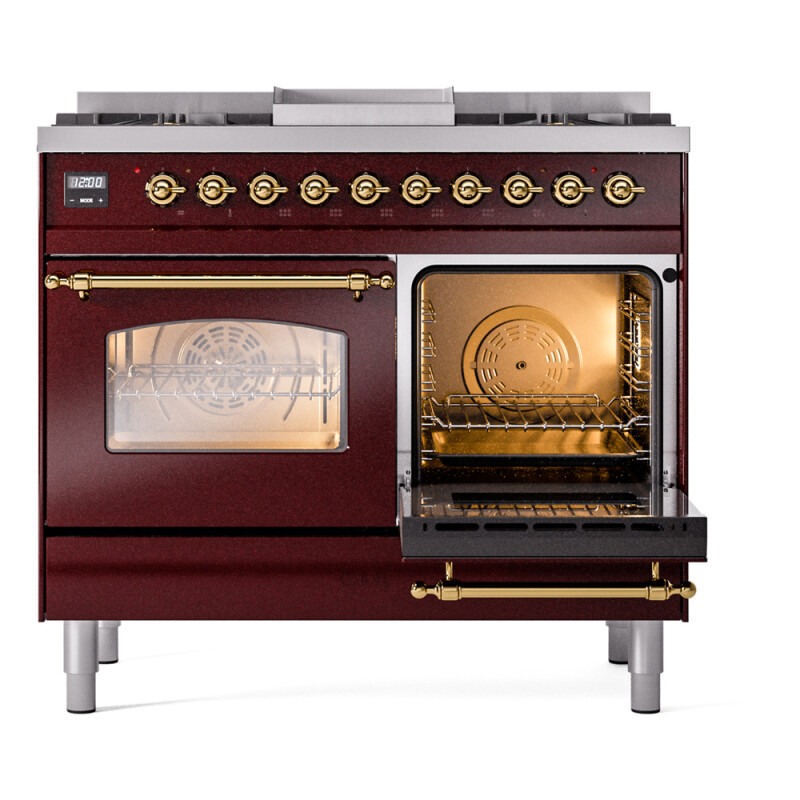 Nostalgie II 40 inch Dual Fuel Range with Double Ovens, 6 Burners and Griddle UPD40FNMPBUG